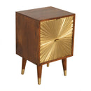 Manila Gold Brass 2 Drawers Bedside Table by Lavishway | Bedside Tables-58793