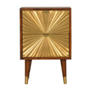 Manila Gold Brass 2 Drawers Bedside Table by Lavishway | Bedside Tables-58792