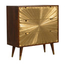 Manila Gold Brass 3 Chest Of Drawers by Lavishway | Chest Of Drawers-58743