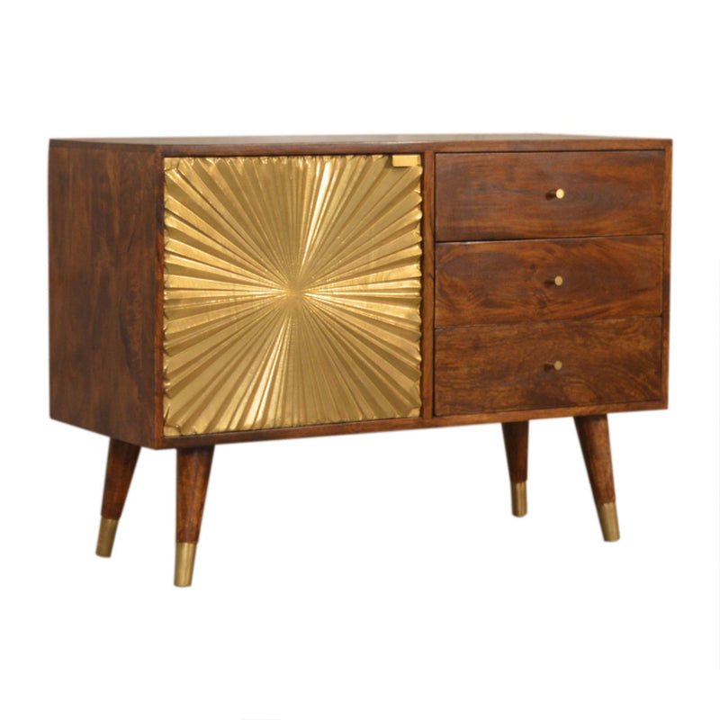 Manila Gold Brass Single Door Hallway Cabinet by Lavishway | Hallway Cabinets-58759