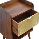 Manila Gold Brass Single Drawer Bedside Table by Lavishway | Bedside Tables-58864
