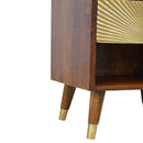 Manila Gold Brass Single Drawer Bedside Table by Lavishway | Bedside Tables-58867