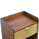 Manila Gold Brass Single Drawer Bedside Table by Lavishway | Bedside Tables-58866