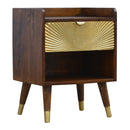 Manila Gold Brass Single Drawer Bedside Table by Lavishway | Bedside Tables-58862