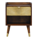Manila Gold Brass Single Drawer Bedside Table by Lavishway | Bedside Tables-58863