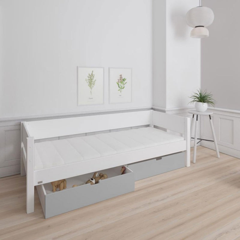 Manis 2 Drawers Contemporary White Bed by Lavishway | Wooden Beds-26487