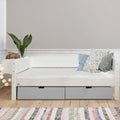 Manis 2 Drawers Contemporary White Bed by Lavishway | Wooden Beds-26498