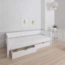 Manis 2 Drawers Contemporary White Bed by Lavishway | Wooden Beds-26489