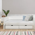 Manis 2 Drawers Contemporary White Bed by Lavishway | Wooden Beds-26494