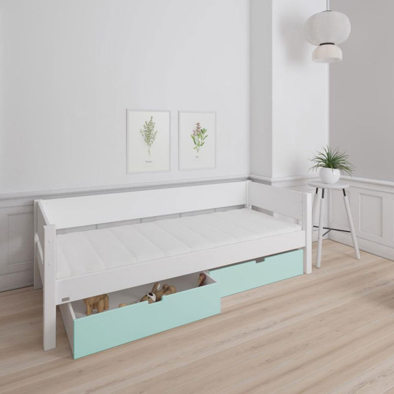 Manis 2 Drawers Contemporary White Bed by Lavishway | Wooden Beds-26492