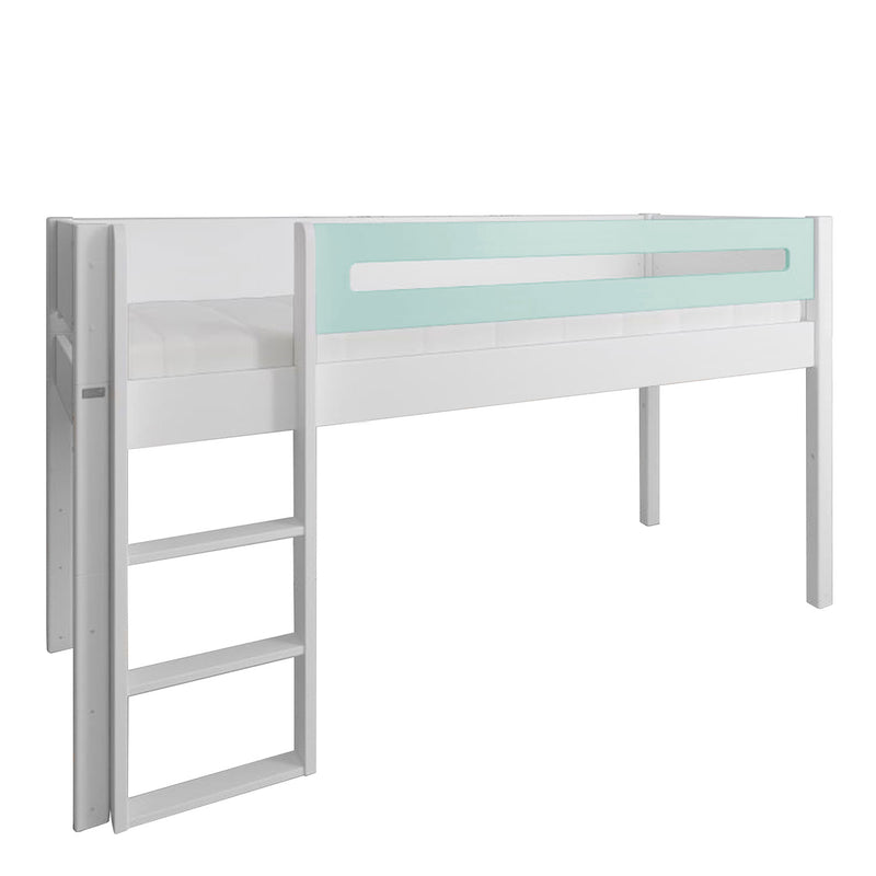 Manis White Mid Sleeper Bed & Safety Rail by Lavishway | Wooden Beds-26412