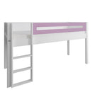 Manis White Mid Sleeper Bed & Safety Rail by Lavishway | Wooden Beds-26414