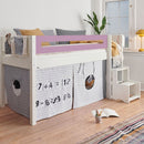 Manis White Mid Sleeper Bed & Safety Rail by Lavishway | Wooden Beds-26404