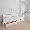Manis 2 Drawers Contemporary White Bed by Lavishway | Wooden Beds-26488
