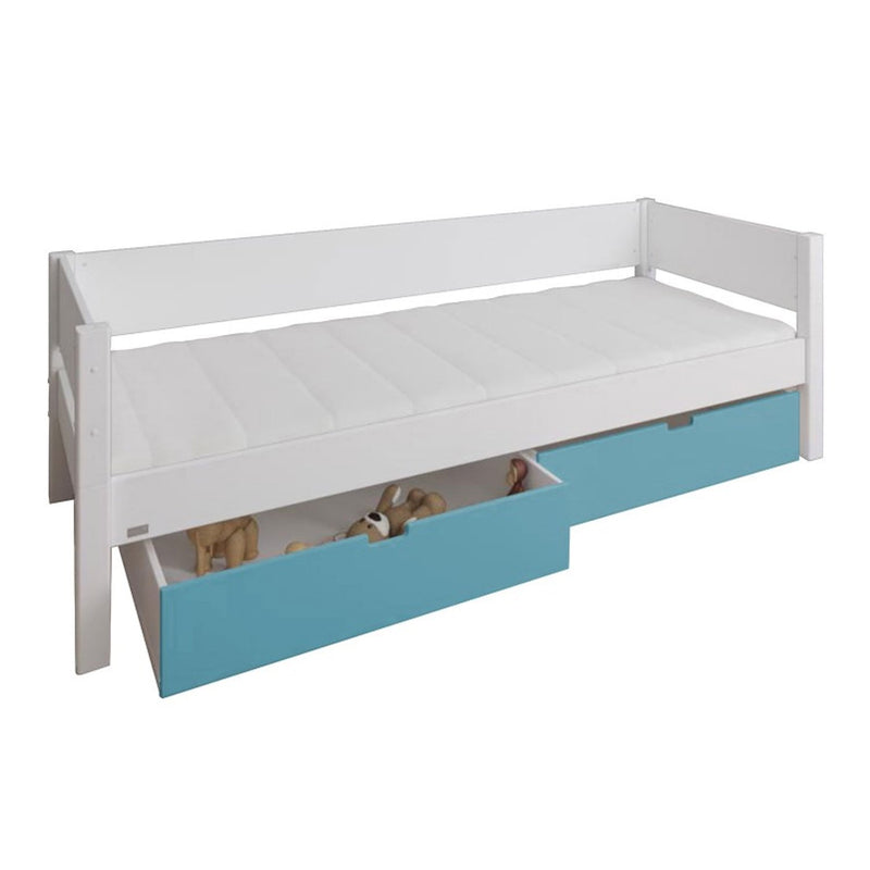 Manis 2 Drawers Contemporary White Bed by Lavishway | Wooden Beds-26500