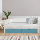 Manis 2 Drawers Contemporary White Bed by Lavishway | Wooden Beds-26495