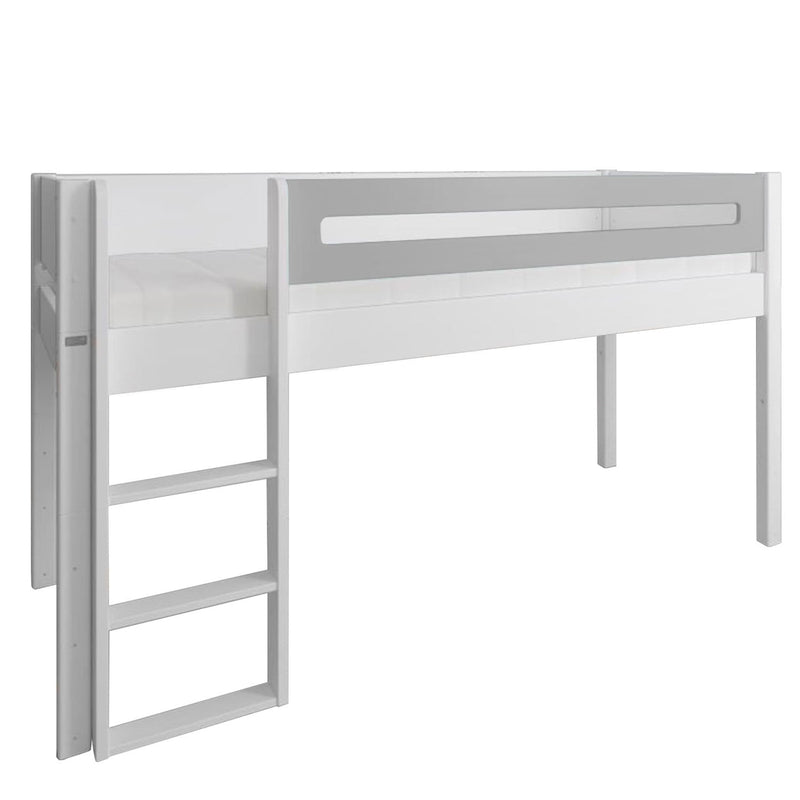 Manis White Mid Sleeper Bed & Safety Rail by Lavishway | Wooden Beds-26415