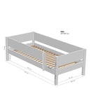 Manis White Day Bed & Safety Rail by Lavishway | Wooden Beds-26481