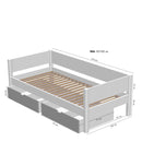 Manis White 2 Drawers Bed & Safety Rail by Lavishway | Wooden Beds-26462