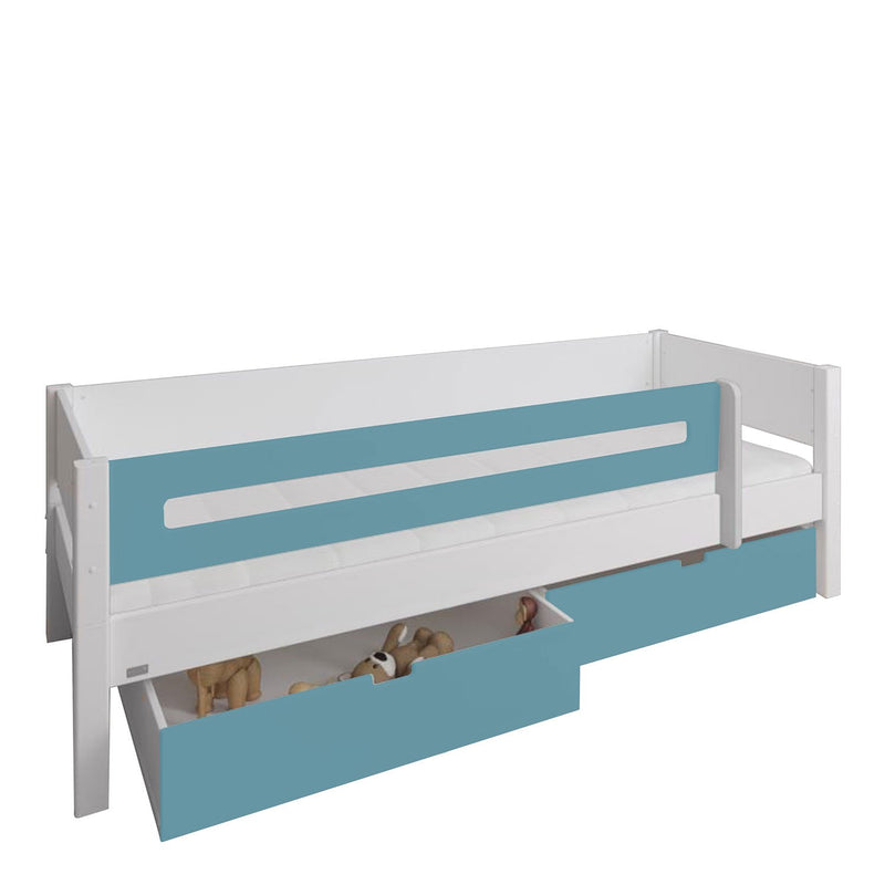 Manis White 2 Drawers Bed & Safety Rail by Lavishway | Wooden Beds-26456