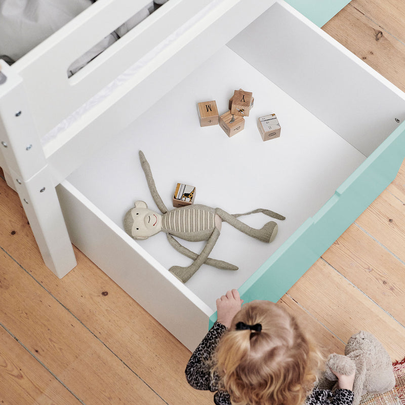 Manis White 2 Drawers Bunk Bed by Lavishway | Wooden Beds-26288