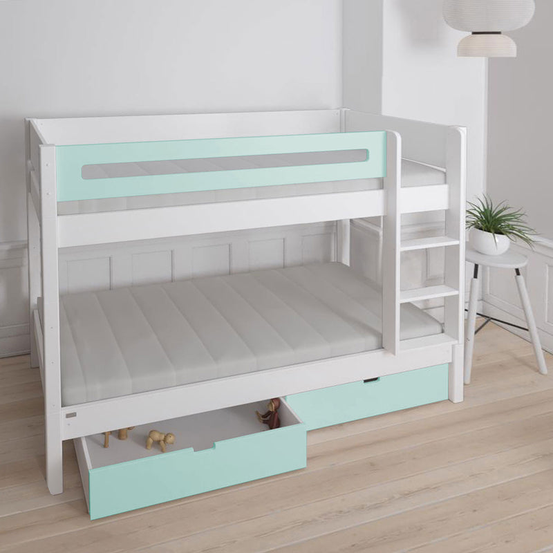 Manis White 2 Drawers Bunk Bed by Lavishway | Wooden Beds-26276