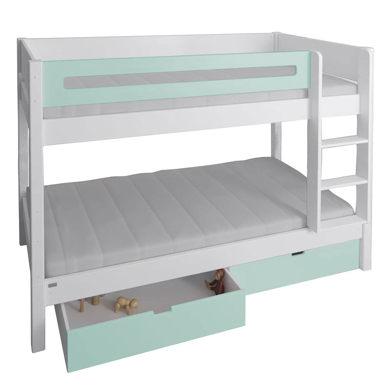 Manis White 2 Drawers Bunk Bed by Lavishway | Wooden Beds-26287