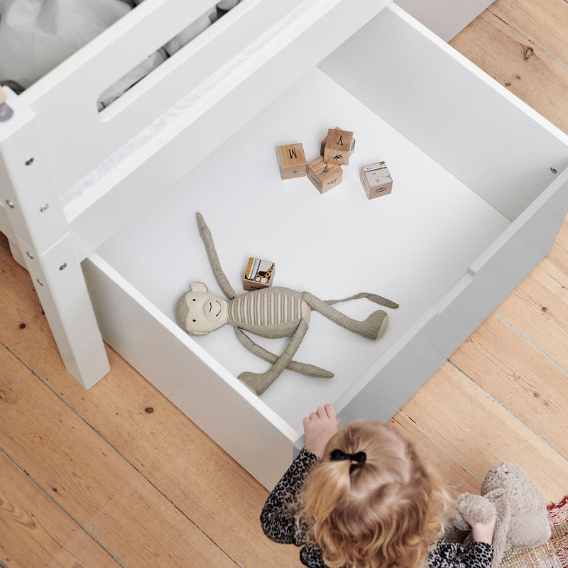 Manis White 2 Drawers Bunk Bed by Lavishway | Wooden Beds-26284