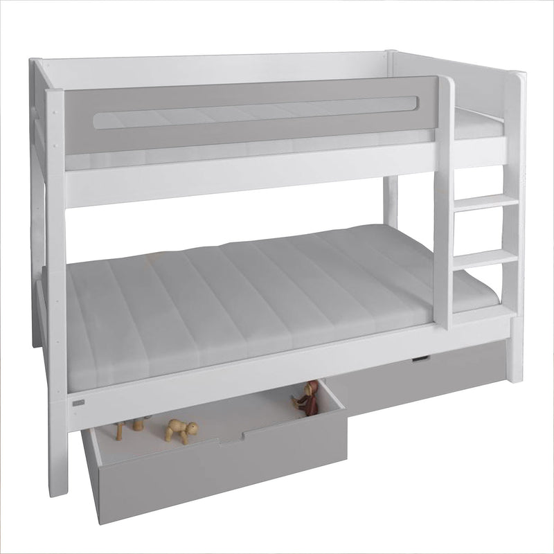 Manis White 2 Drawers Bunk Bed by Lavishway | Wooden Beds-26283