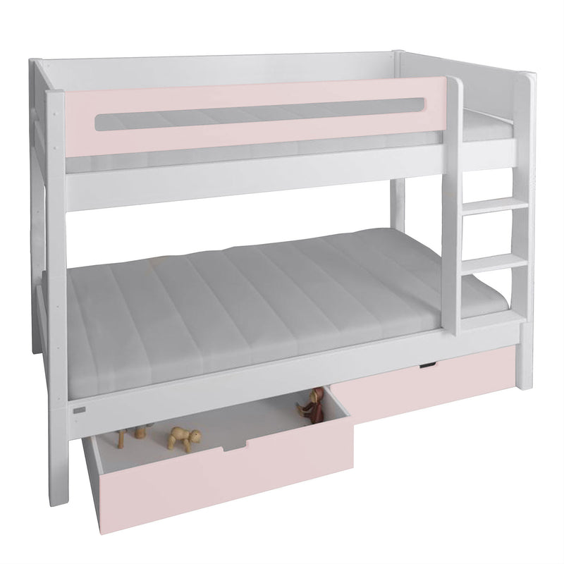 Manis White 2 Drawers Bunk Bed by Lavishway | Wooden Beds-26285
