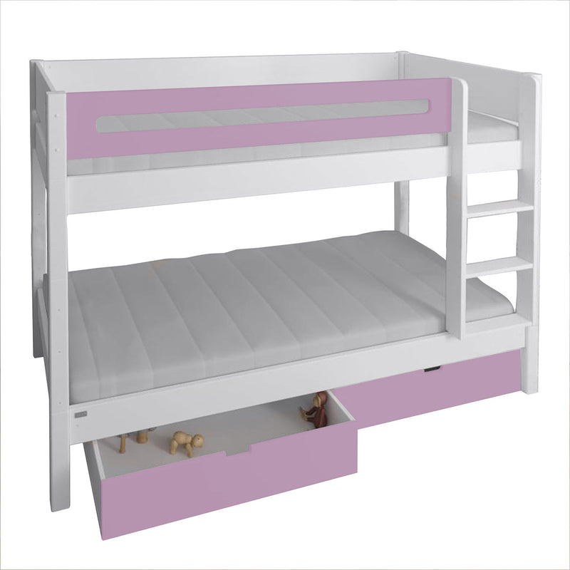 Manis White 2 Drawers Bunk Bed by Lavishway | Wooden Beds-26281