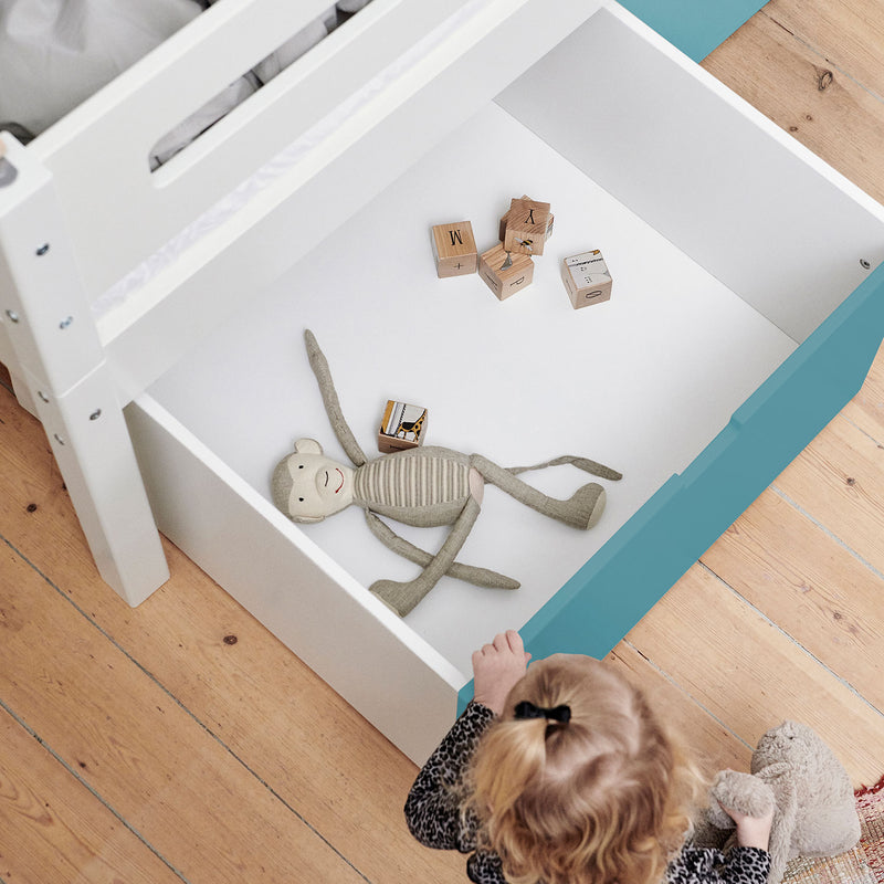 Manis White 2 Drawers Bunk Bed by Lavishway | Wooden Beds-26292