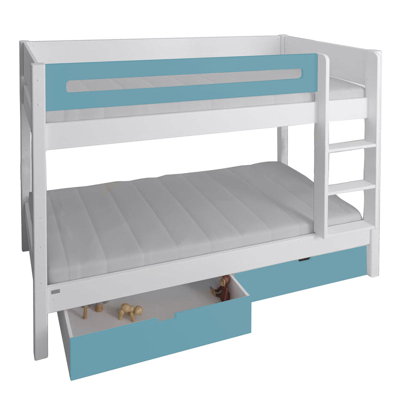 Manis White 2 Drawers Bunk Bed by Lavishway | Wooden Beds-26291
