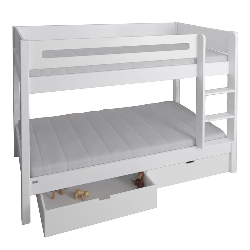 Manis White 2 Drawers Bunk Bed by Lavishway | Wooden Beds-26289