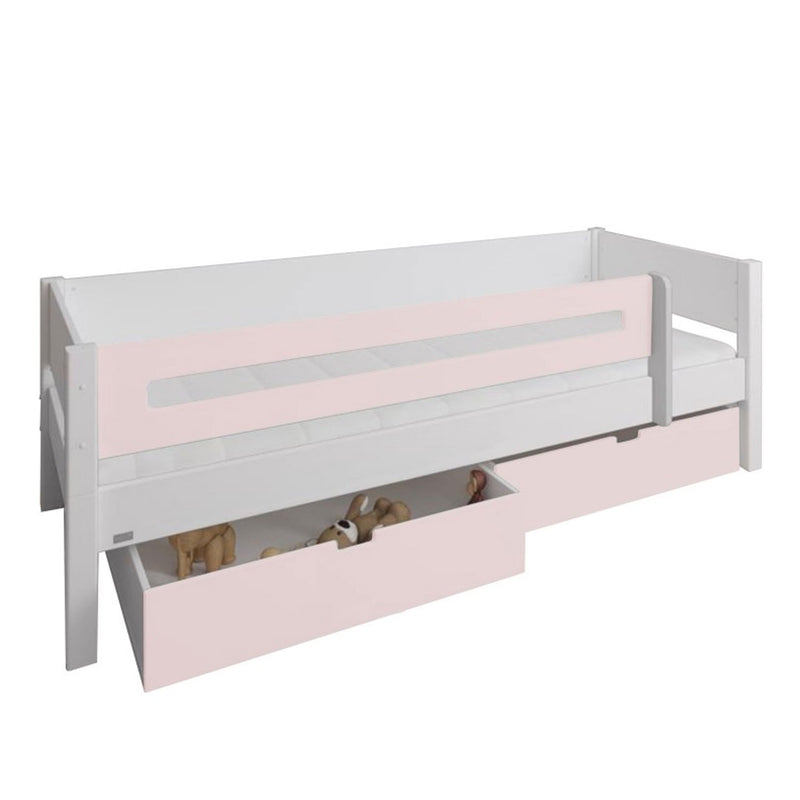 Manis White 2 Drawers Bed & Safety Rail by Lavishway | Wooden Beds-26458