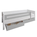 Manis White 2 Drawers Bed & Safety Rail by Lavishway | Wooden Beds-26459