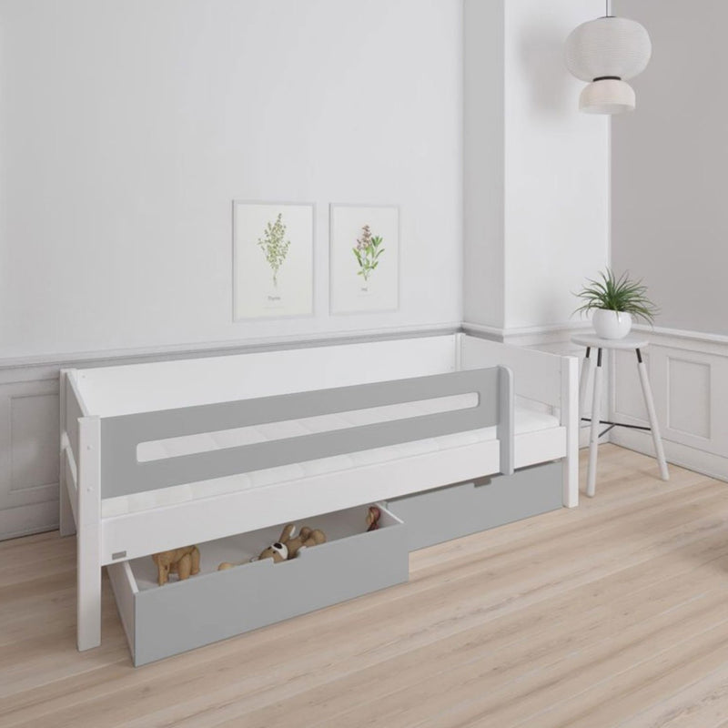Manis White 2 Drawers Bed & Safety Rail by Lavishway | Wooden Beds-26455