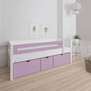 Manis White 3 Deep Drawers Bed & Safety Rail by Lavishway | Wooden Beds-26379