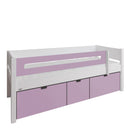 Manis White 3 Deep Drawers Bed & Safety Rail by Lavishway | Wooden Beds-26384
