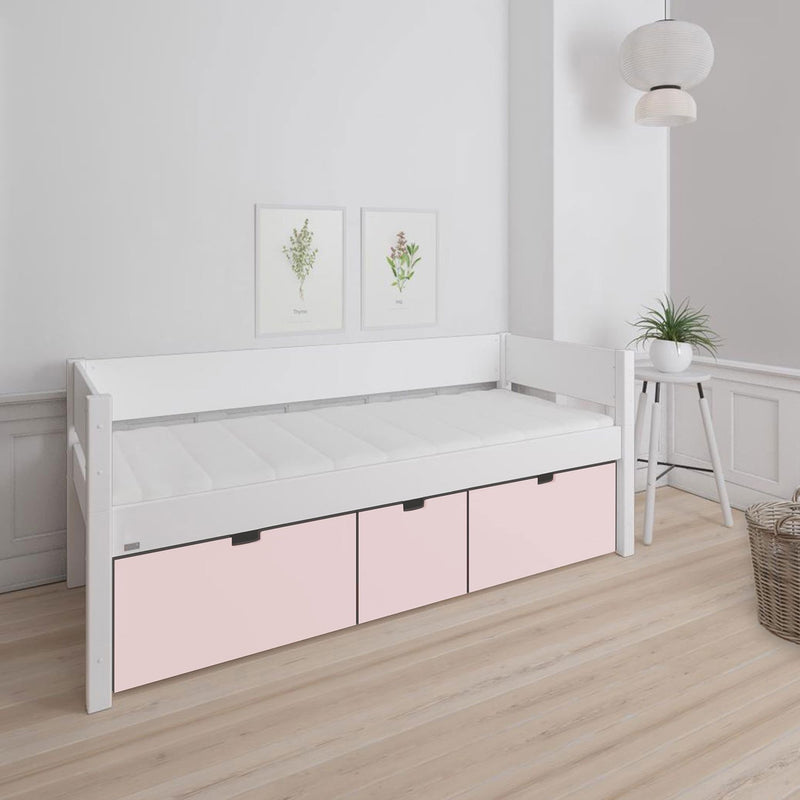 Manis White 3 Deep Drawers Bed by Lavishway | Wooden Beds-26434