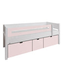 Manis White 3 Deep Drawers Bed & Safety Rail by Lavishway | Wooden Beds-26385