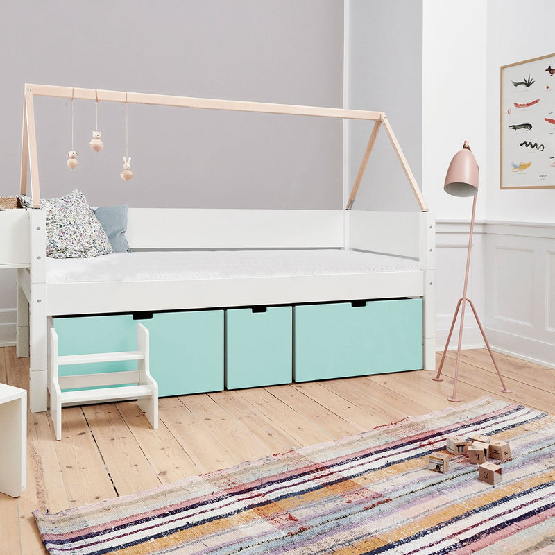 Manis White 3 Deep Drawers Bed by Lavishway | Wooden Beds-26425