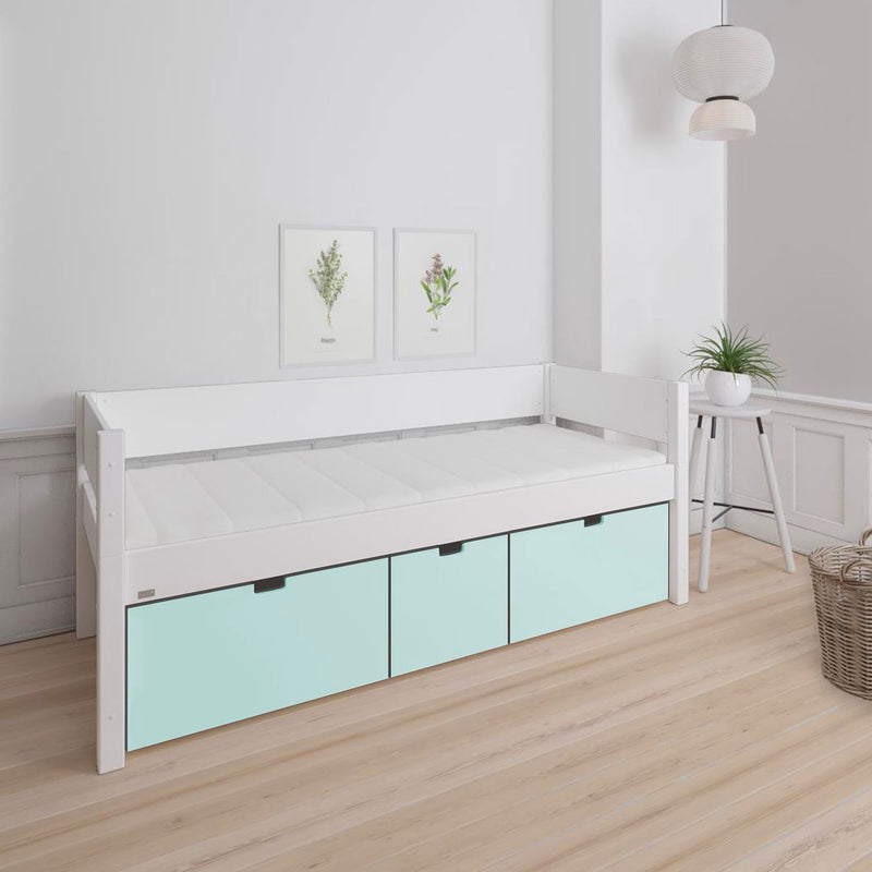 Manis White 3 Deep Drawers Bed by Lavishway | Wooden Beds-26436