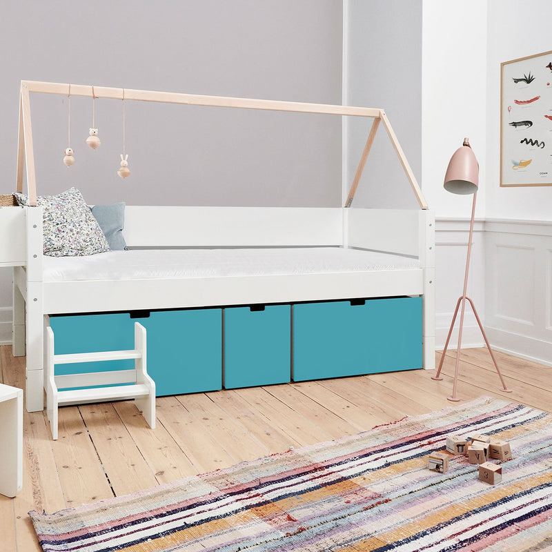 Manis White 3 Deep Drawers Bed by Lavishway | Wooden Beds-26429