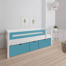 Manis White 3 Deep Drawers Bed & Safety Rail by Lavishway | Wooden Beds-26378