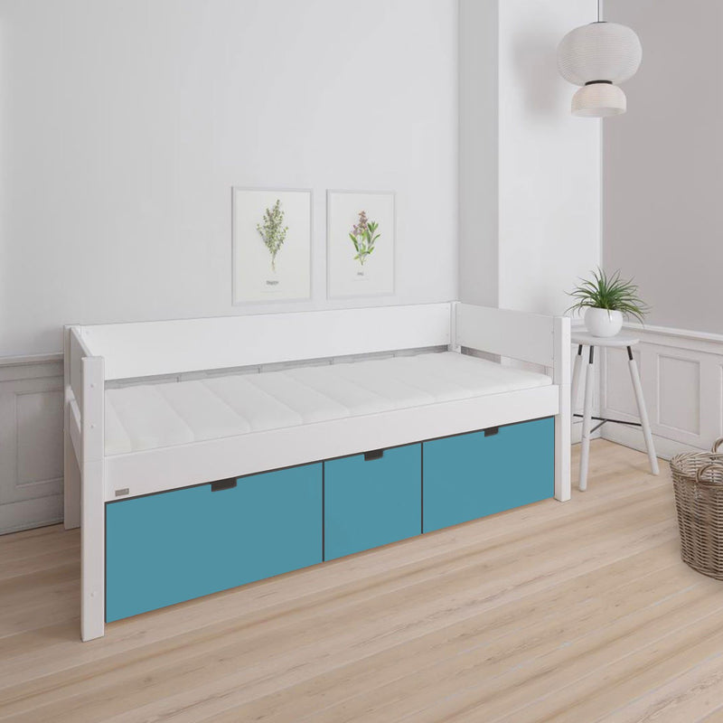 Manis White 3 Deep Drawers Bed by Lavishway | Wooden Beds-26433