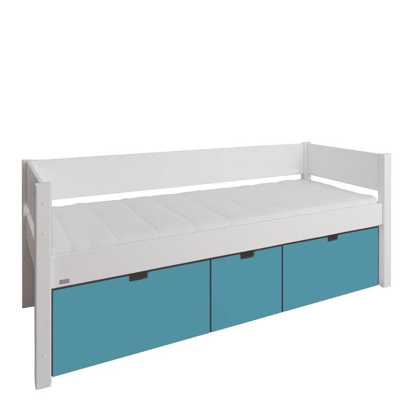 Manis White 3 Deep Drawers Bed by Lavishway | Wooden Beds-26440