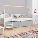 Manis White 3 Deep Drawers Bed & Safety Rail by Lavishway | Wooden Beds-26372