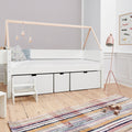 Manis White 3 Deep Drawers Bed by Lavishway | Wooden Beds-26430