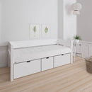 Manis White 3 Deep Drawers Bed & Safety Rail by Lavishway | Wooden Beds-26377